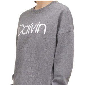 Calvin Klein Woman's Relaxed Fit Logo, fleece Pullover
